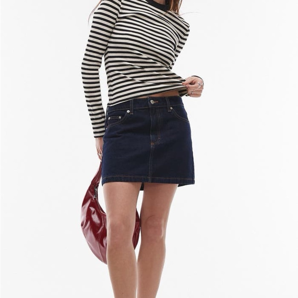 Topshop Dark Blue Mini Skirt